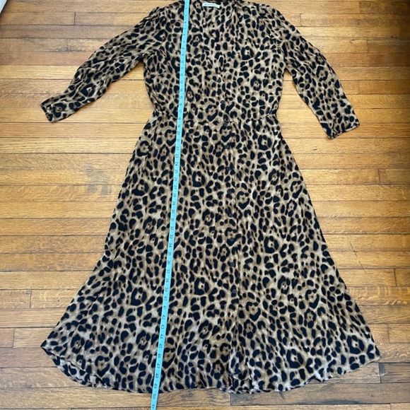 NWT REFORMATION Leopard Animal Print ALMA Crepe Midi Dress Sz 12 - Picture 4 of 10